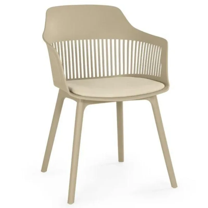 Cadeira De Jantar Montreal Marcela Design Moderno Liso Nude - Decoreshop