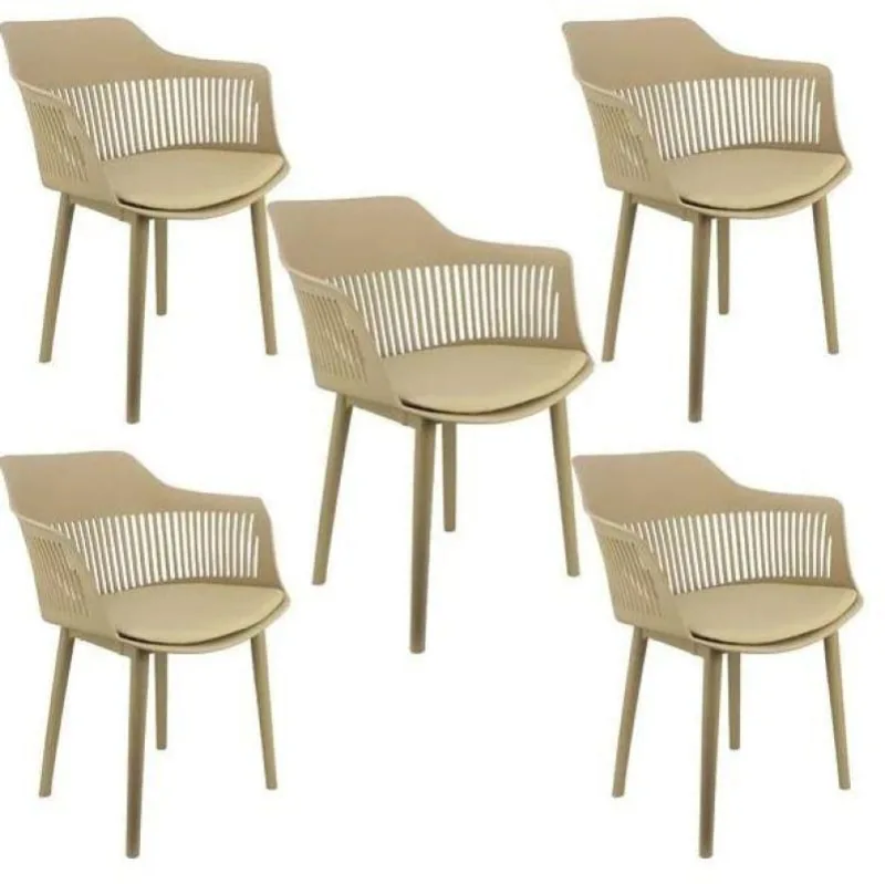 Kit 5 Cadeiras De Jantar Montreal Marcela Design Moderno Nude - Decoreshop