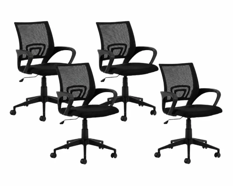 Kit 4 Cadeiras Confortavel Para Trabalhar - Preto - Decoreshop