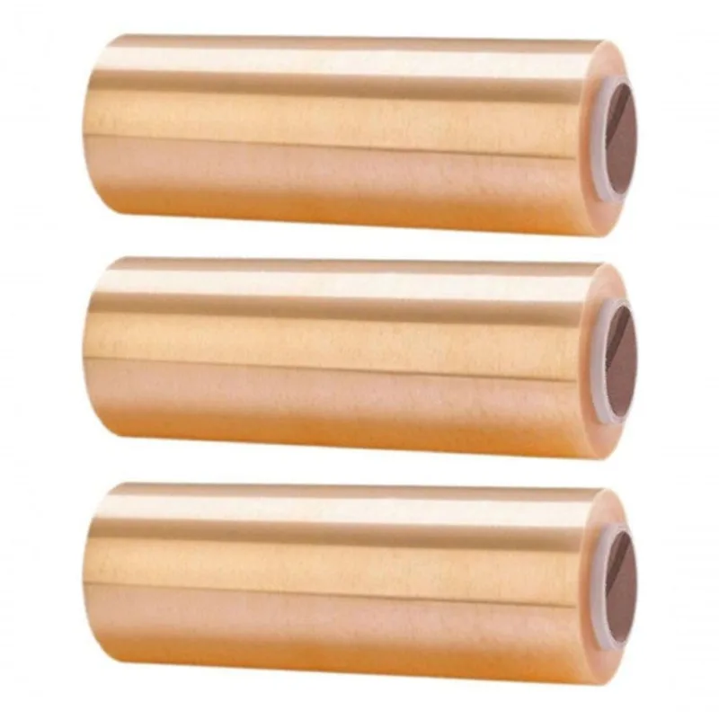 Filme PVC Plástico 28CM X 300M Rolo Bobina 3UN Transparente Espessura 9 Micras Higipack