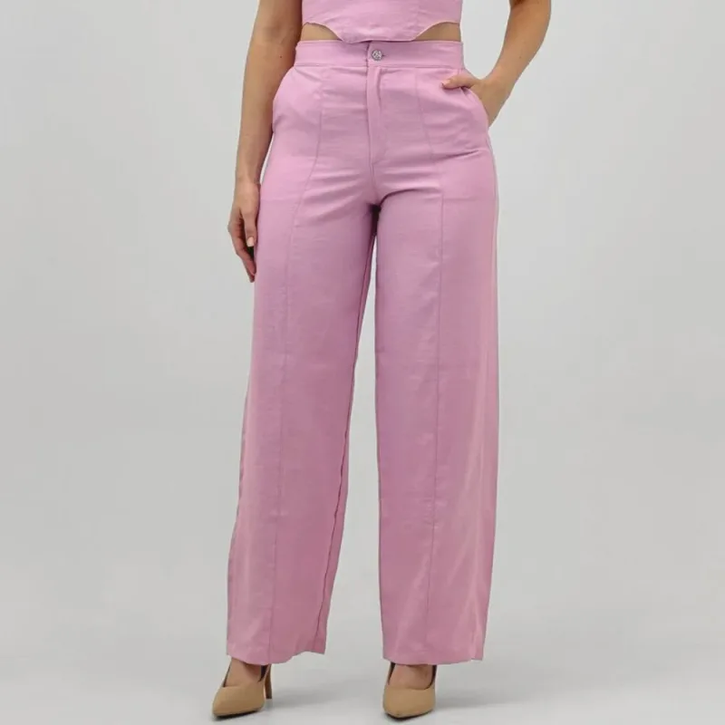 Calça Dink Pantalona em Tecido Feminina - Não Disponível