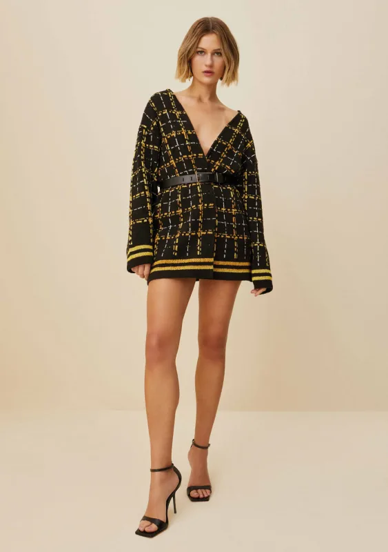 Kimono Morena Rosa Alongado Tricô Amarelo - Morena Rosa