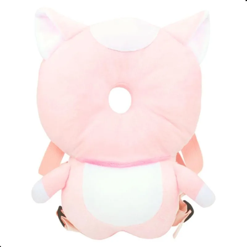 Mochila Almofada Protetora de Cabeça Infantil Rosa Pimpolho Formato Gato Neoprene - Pimpolho