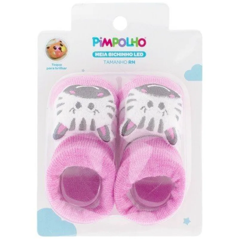 Meia RN Pimpolho Bichinho LED Zebra Branco 0300800-03 (MP)