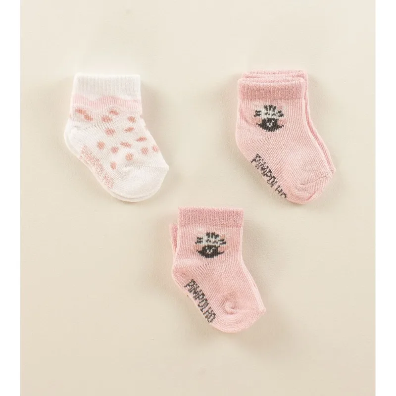 Kit Meia Colorida Zero com 3 Unidades - 300784 Rosa - Prematuro