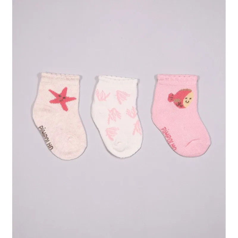 Kit Meia Colorida RN com 3 Unidades - 300786 Rose - RN
