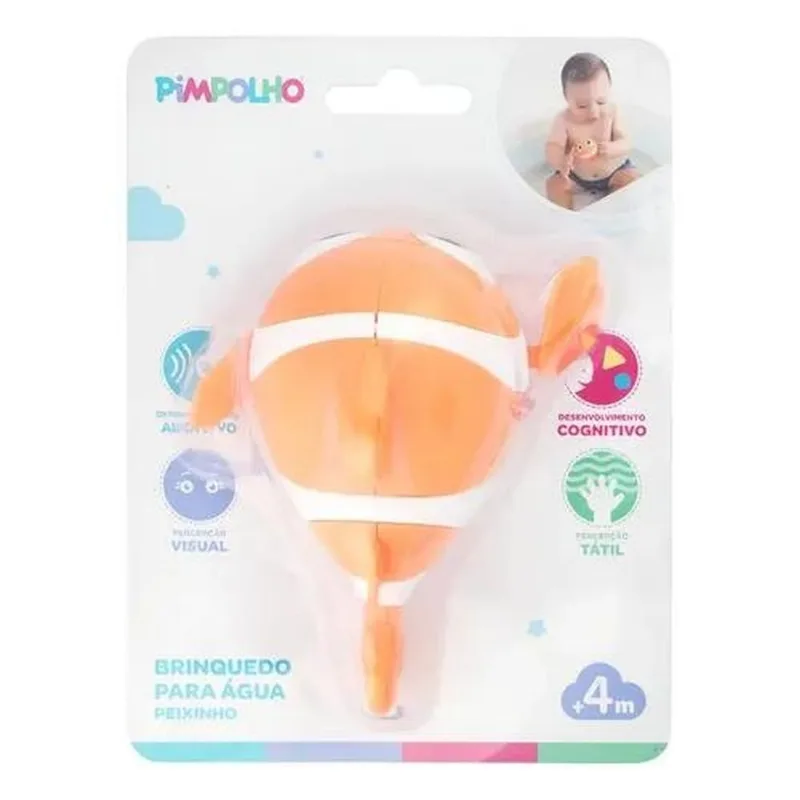 BRINQUEDO DE DAR CORDA PEIXE PALHACO UNISSEX PIMPOLHO LARANJA - pimpolho