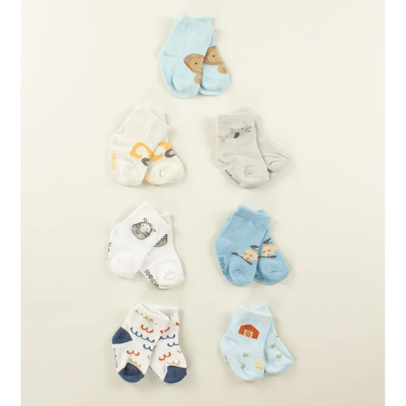 Kit Meia Semaninha com 7 unidades - 0 a 7 meses Colorido - 0 a 15