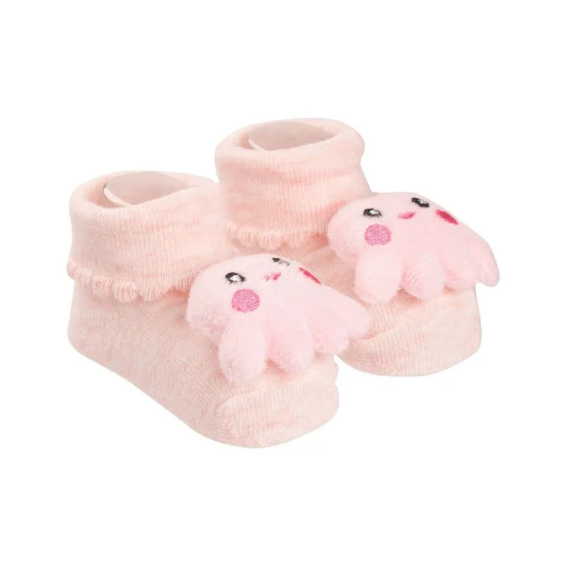 Meia RN Pimpolho Bichinho Polvo com Chocalho Rosa (MP)