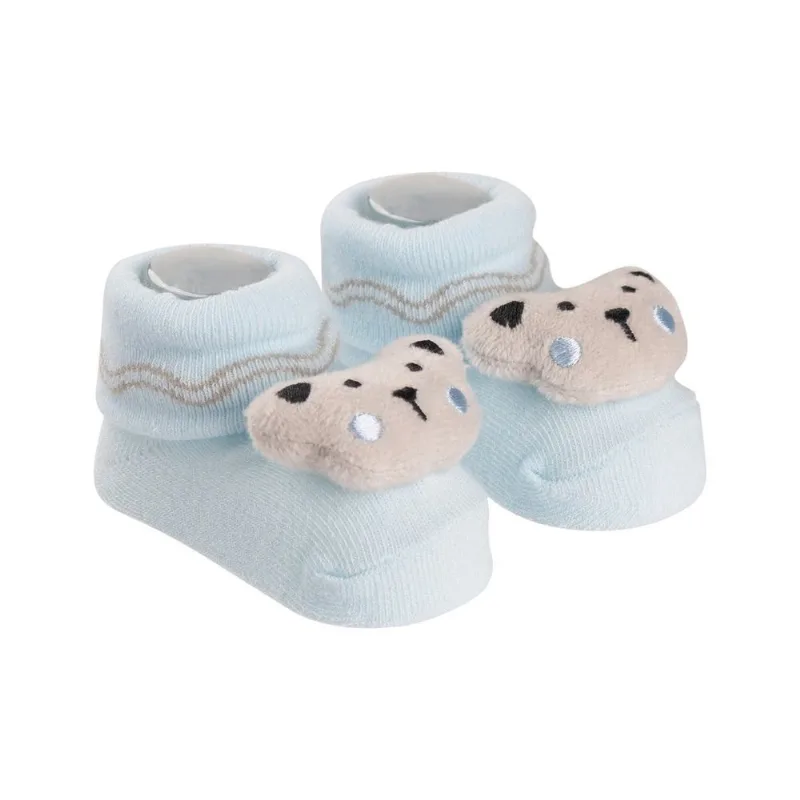 Meia RN Pimpolho Bichinho Urso com Chocalho Azul (MP)