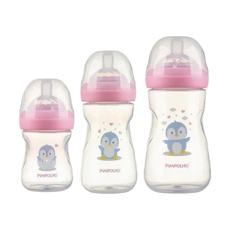 Kit 3 Mamadeiras Pimpolho Serena Pinguim 150ml 260ml E 330ml 301496 (MP) - pimpolho