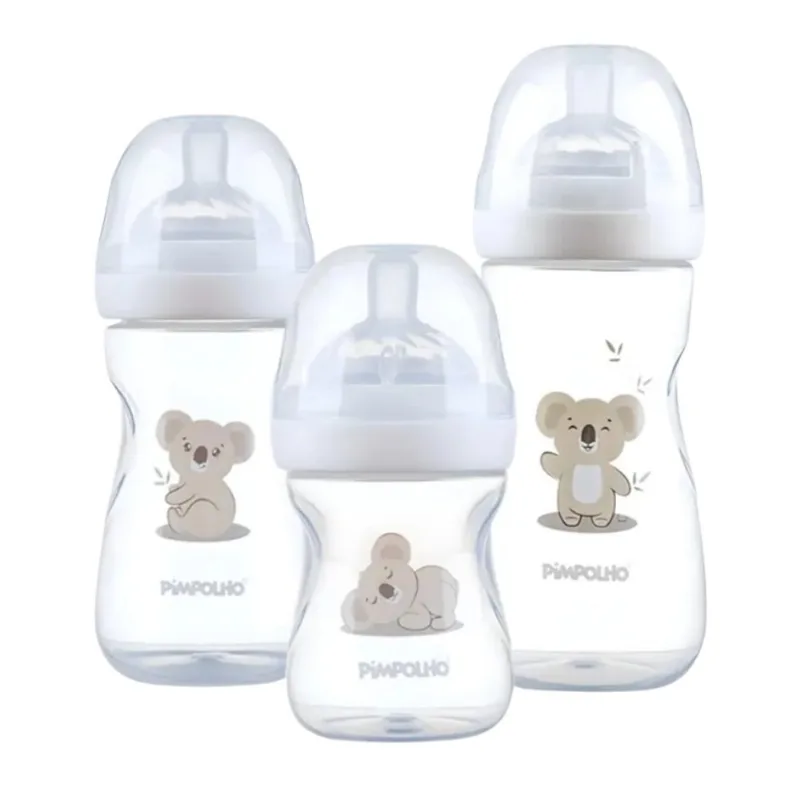 Kit 3 Mamadeiras Pimpolho Serena Coala 150ml 260ml E 330ml 301498 (MP)