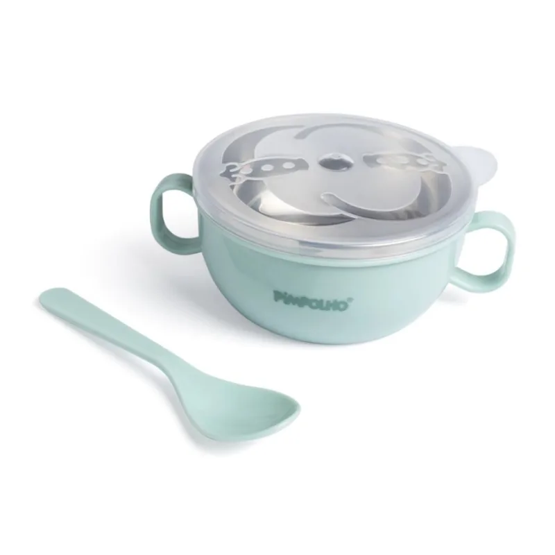 Tigela Inox Infantil Pimpolho Com Tampa E Colher 300ml 301667 (MP)