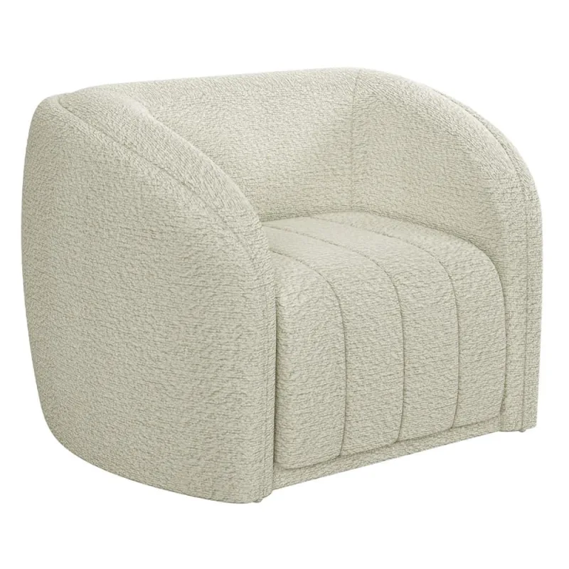 Poltrona Decorativa Para Sala De Estar Lazio M03 Bouclê Bege Claro - Lyam Decor - Lyam Decor - Móveis