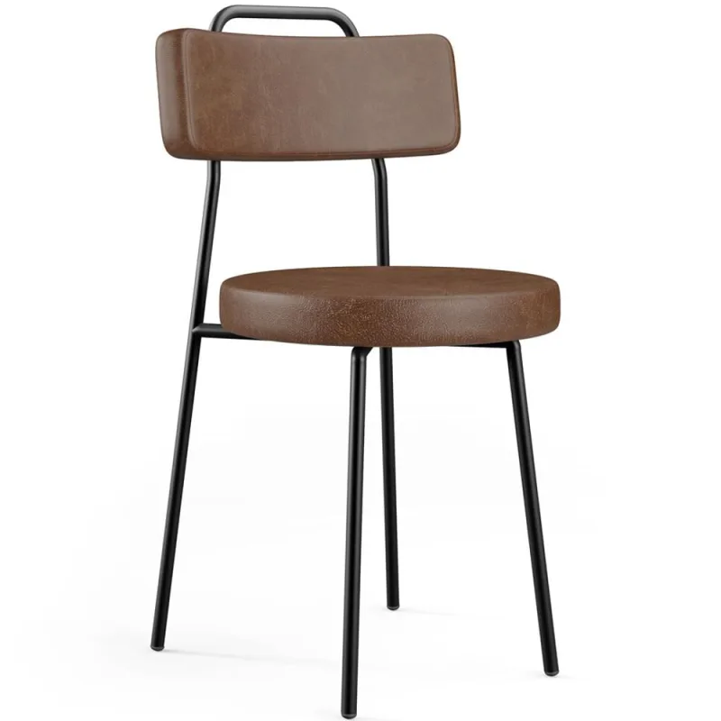 Cadeira Decorativa Estofada Para Sala De Jantar Barcelona L02 Couríssimo Marrom - Lyam Decor - Lyam Decor - Móveis