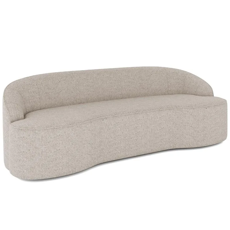 Sofá 4 Lugares Curvo Sala De Estar Living Lótus D02 Linho Bege 260 Cm D-463 - Lyam Decor - Móveis