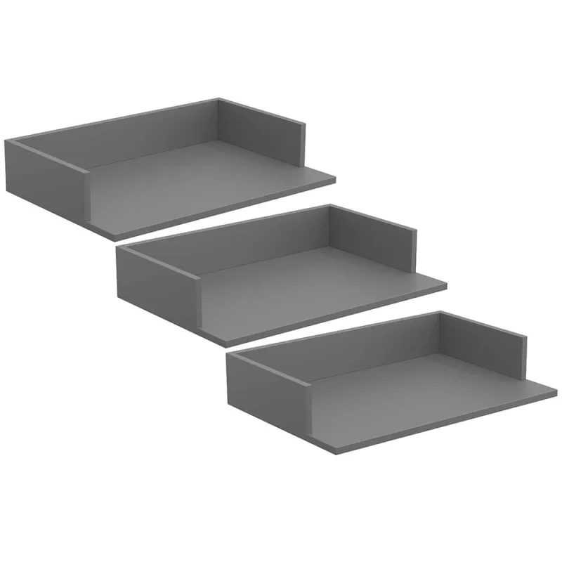 Kit 03 Suportes Suspensos Para Micro-ondas Forno 60x40 cm Class L03 Cinza - Lyam - Lyam Decor