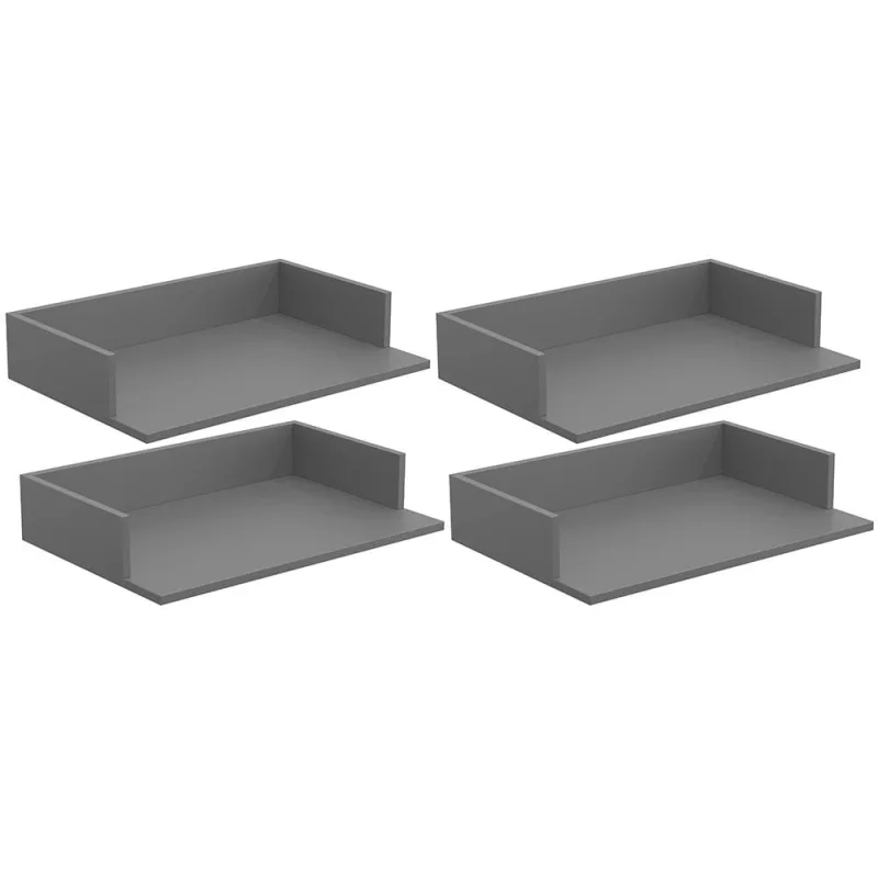 Kit 04 Suportes Suspensos Para Micro-ondas Forno 60x40 cm Class L03 Cinza - Lyam - Lyam Decor