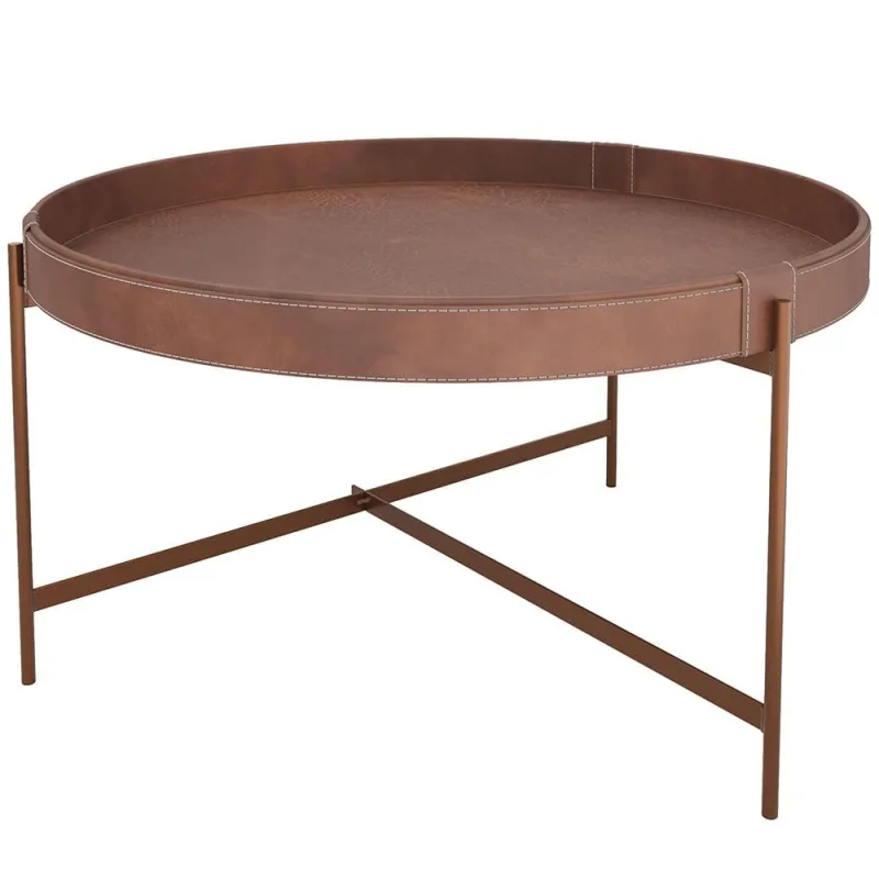 Mesa de Centro Decorativo Sala de Estar 70 cm Industrial Sintético Whisky P06 Aura - Lyam - Lyam Decor - Móveis