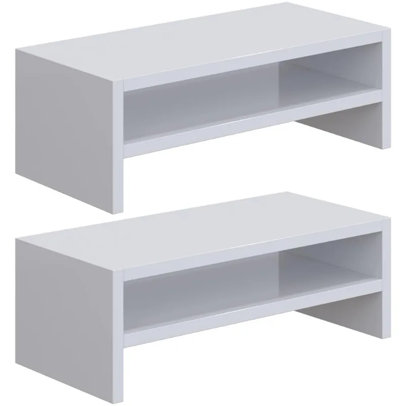 Kit 02 Suportes Para Monitor Stand Home Office Lap 63 cm L03 Branco - Lyam - Lyam Decor