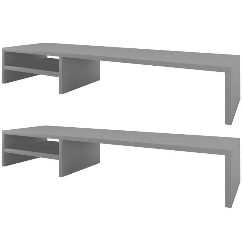 Kit 02 Suportes Para Monitor Stand Home Office Lap 90 Cm L03 Cinza - Lyam - Lyam Decor