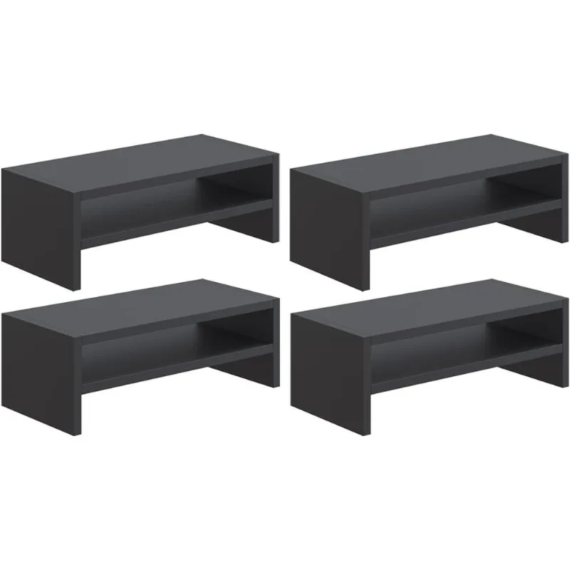 Kit 04 Suportes Para Monitor Stand Home Office Lap 63 cm L03 Preto - Lyam - Lyam Decor