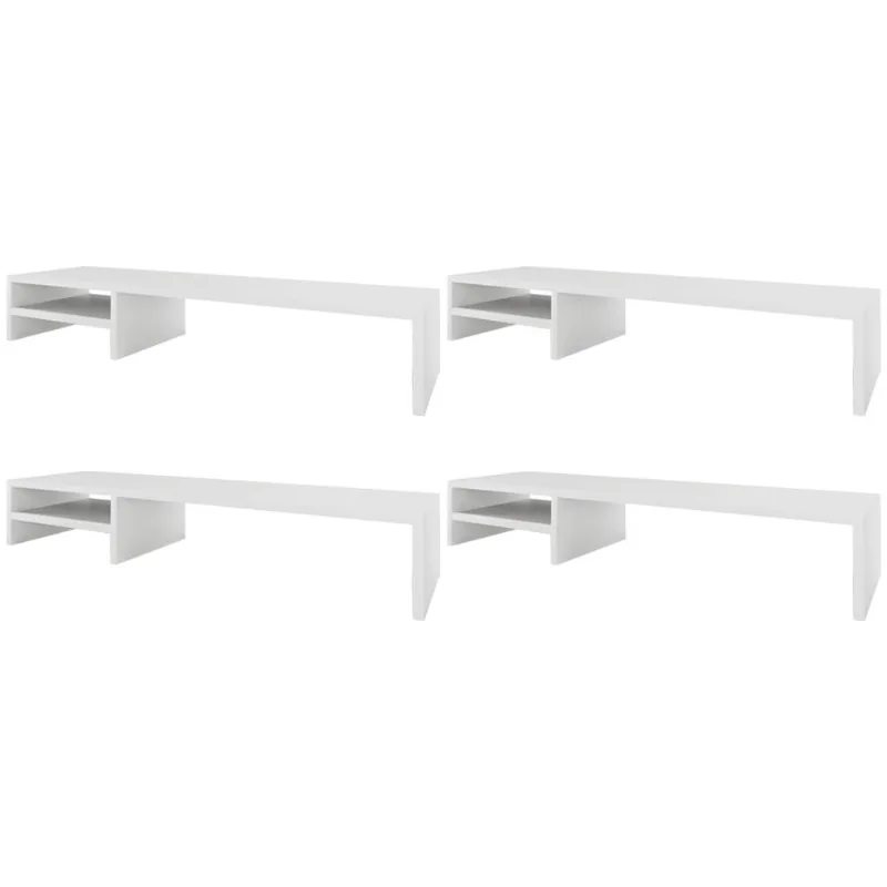 Kit 04 Suportes Para Monitor Stand Home Office Lap 90 cm L03 Branco - Lyam - Lyam Decor