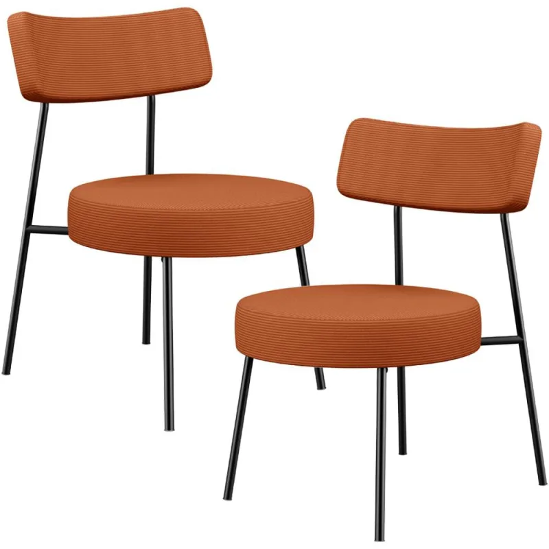 Kit 02 Poltronas Decorativas Para Sala De Estar Base Fixa Londres L02 Tecido Terracota - Lyam - Lyam Decor - Móveis