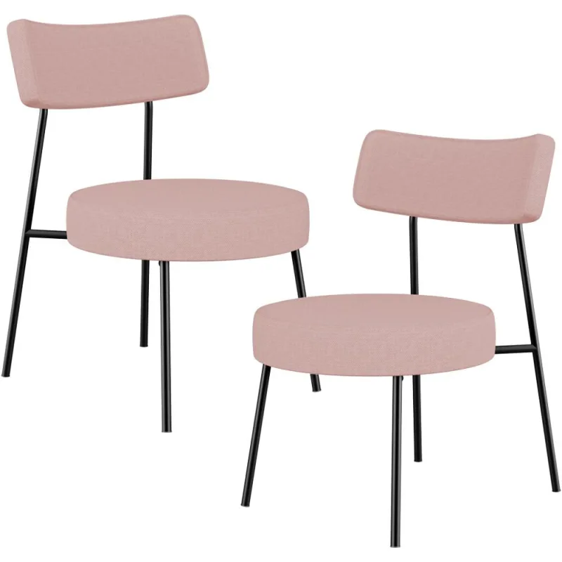 Kit 02 Poltronas Decorativas Para Sala De Estar Base Fixa Londres L02 Linho Rosê - Lyam - Lyam Decor - Móveis