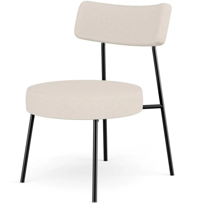 Poltrona Decorativa Para Sala De Estar Base Fixa Londres L02 Linho Bege - Lyam - Lyam Decor - Móveis