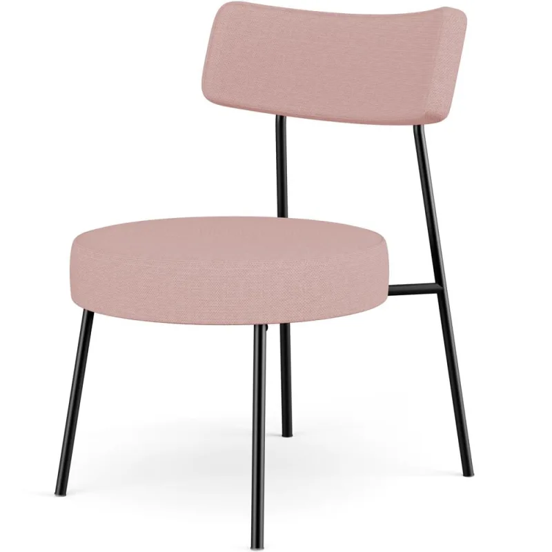 Poltrona Decorativa Para Sala De Estar Base Fixa Londres L02 Linho Rosê - Lyam - Lyam Decor
