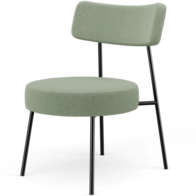 Poltrona Decorativa Para Sala De Estar Base Fixa Londres L02 Bouclê Oliva - Lyam - Lyam Decor - Móveis