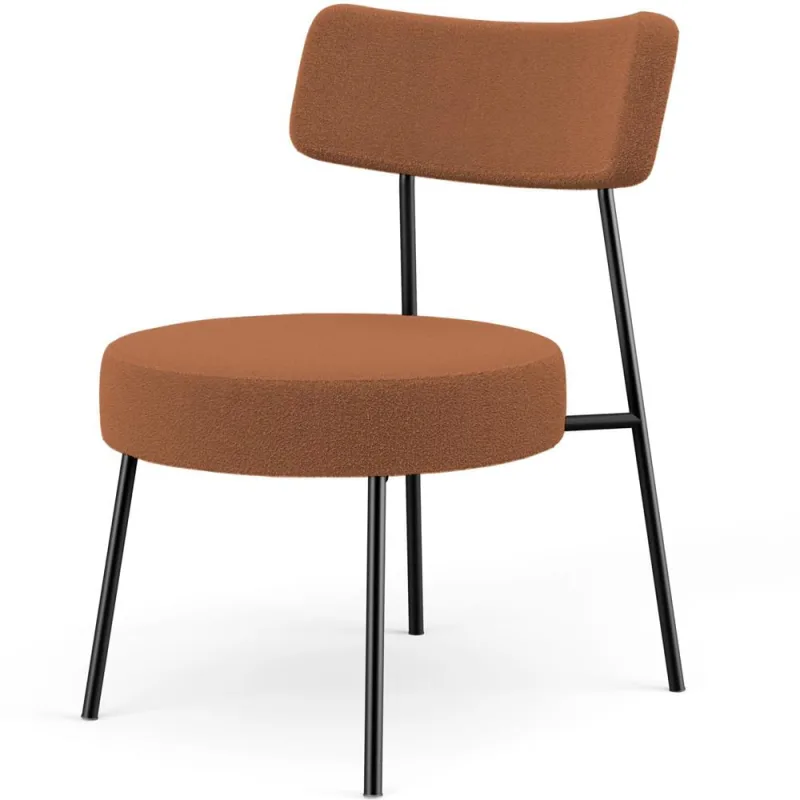 Poltrona Decorativa Para Sala De Estar Base Fixa Londres L02 Bouclê Terracota - Lyam - Lyam Decor