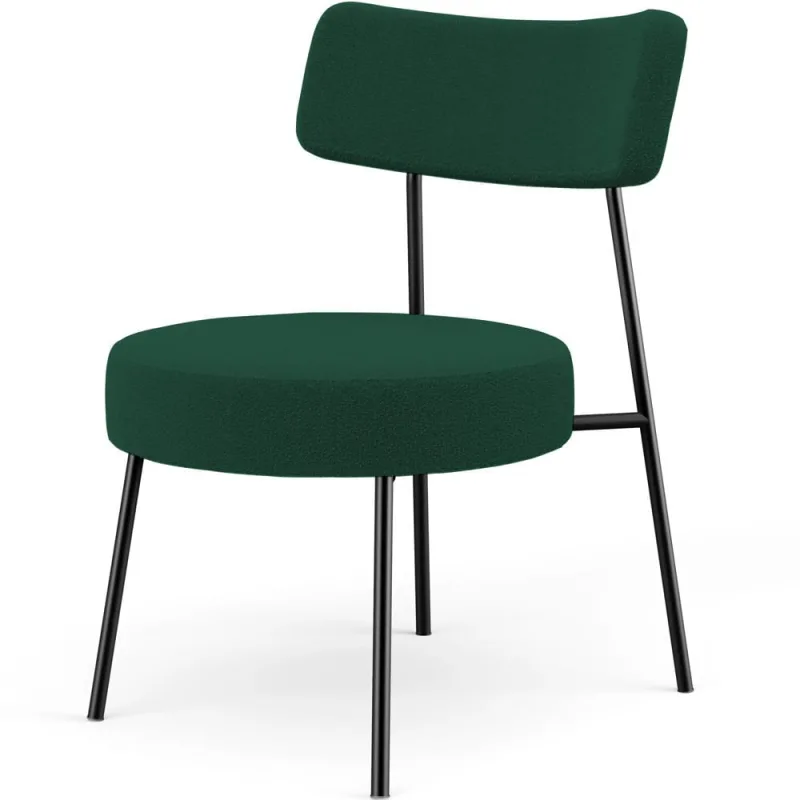 Poltrona Decorativa Para Sala De Estar Base Fixa Londres L02 Bouclê Verde - Lyam - Lyam Decor