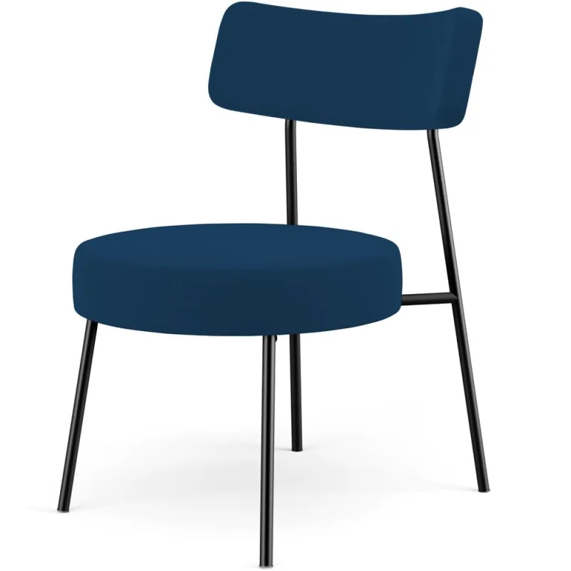 Poltrona Decorativa Para Sala De Estar Base Fixa Londres L02 Suede Azul Marinho - Lyam - Lyam Decor - Móveis