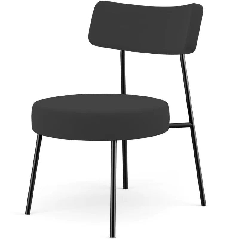 Poltrona Decorativa Para Sala De Estar Base Fixa Londres L02 Suede Preto - Lyam - Lyam Decor