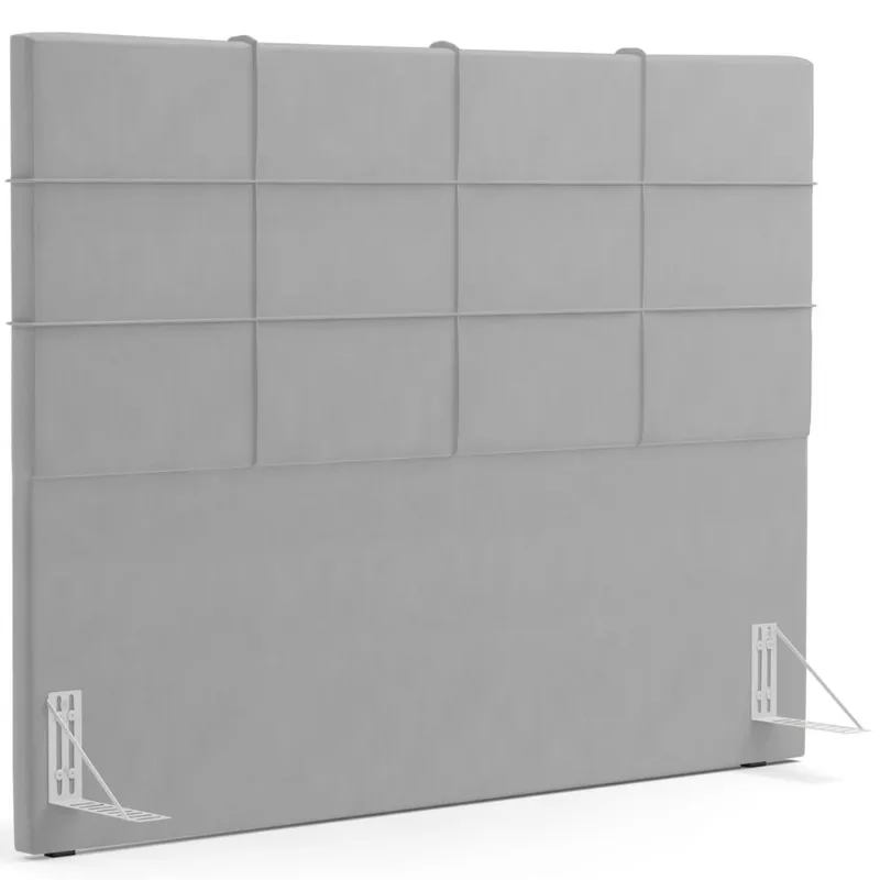 Cabeceira Cama Box Casal 140 cm Roma W01 Suede Cinza - Lyam - Lyam Decor
