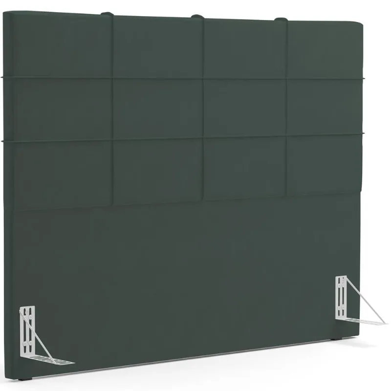 Cabeceira Cama Box Queen 160 cm Roma W01 Suede Verde Musgo - Lyam - Lyam Decor