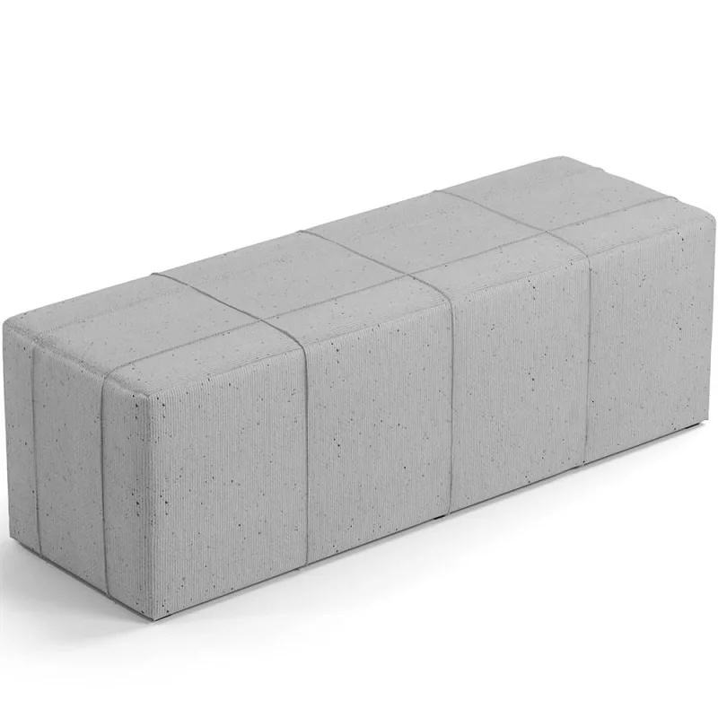 Puff Decorativo Living Sala de Estar 140 cm Roma W01 Linho Cinza - Lyam - Lyam Decor