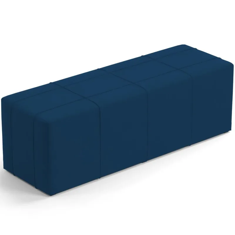 Puff Decorativo Living Sala de Estar 160 cm Roma W01 Suede Azul Marinho - Lyam - Lyam Decor - Móveis