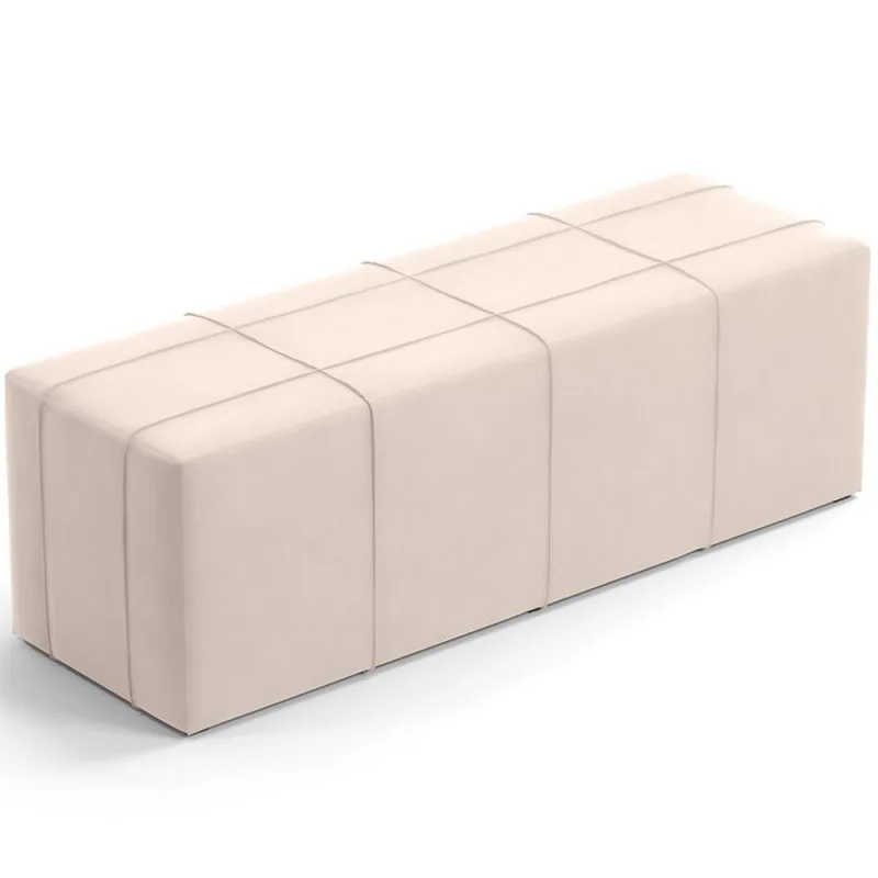 Puff Decorativo Living Sala de Estar 160 cm Roma W01 Suede Bege - Lyam - Lyam Decor - Móveis