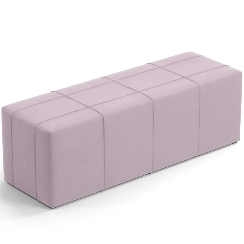 Puff Decorativo Living Sala de Estar 160 cm Roma W01 Suede Rosê - Lyam - Lyam Decor - Móveis
