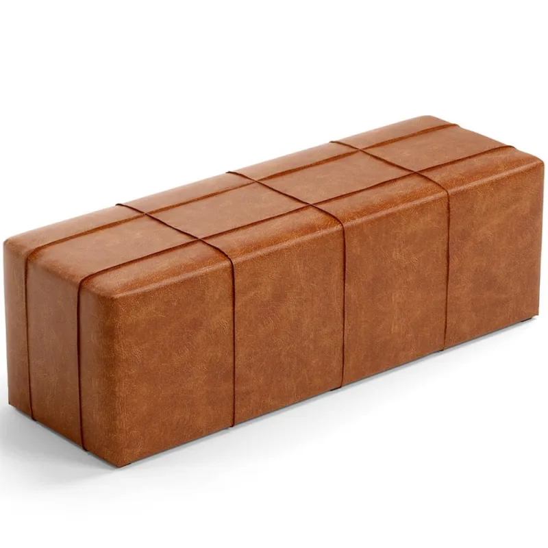 Puff Decorativo Living Sala de Estar 195 cm Roma W01 Couríssimo Camel - Lyam - Lyam Decor - Móveis