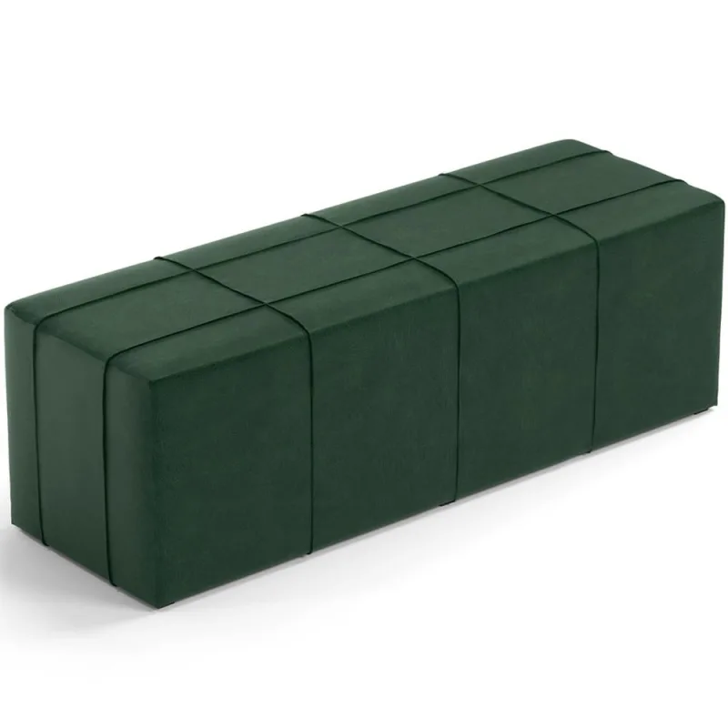 Puff Decorativo Living Sala de Estar 195 cm Roma W01 Couríssimo Verde - Lyam - Lyam Decor - Móveis