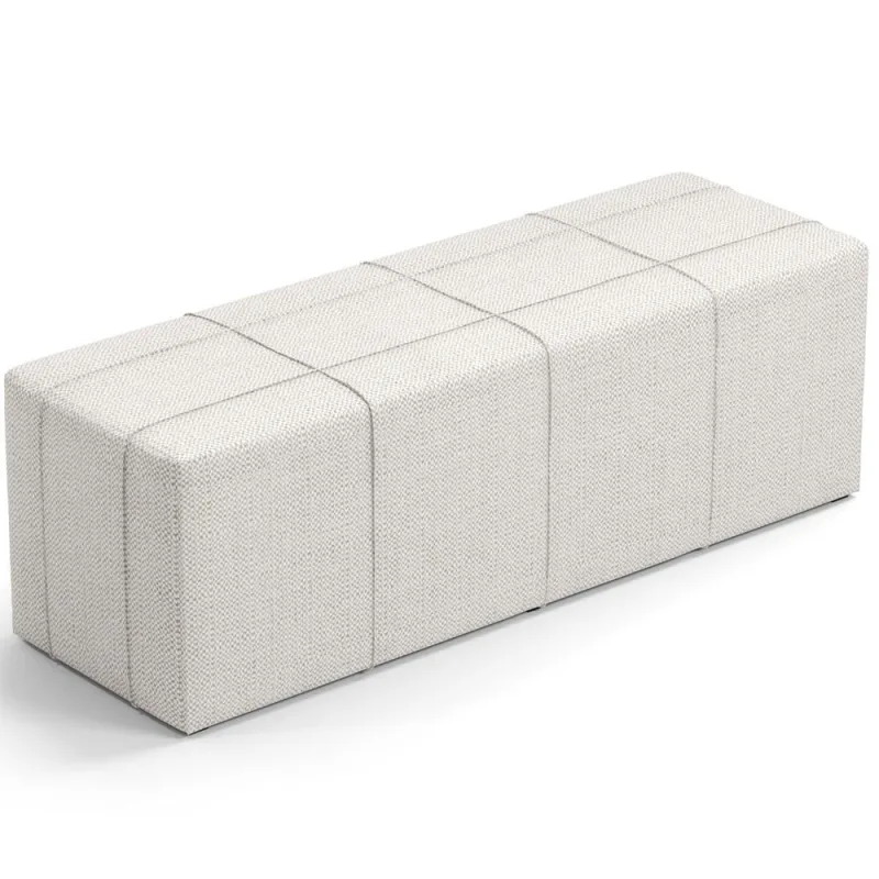 Puff Decorativo Living Sala de Estar 195 cm Roma W01 Linho Champagne - Lyam - Lyam Decor - Móveis