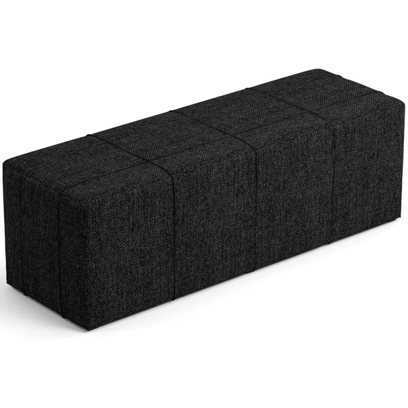 Puff Decorativo Living Sala de Estar 195 cm Roma W01 Linho Chumbo - Lyam - Lyam Decor - Móveis