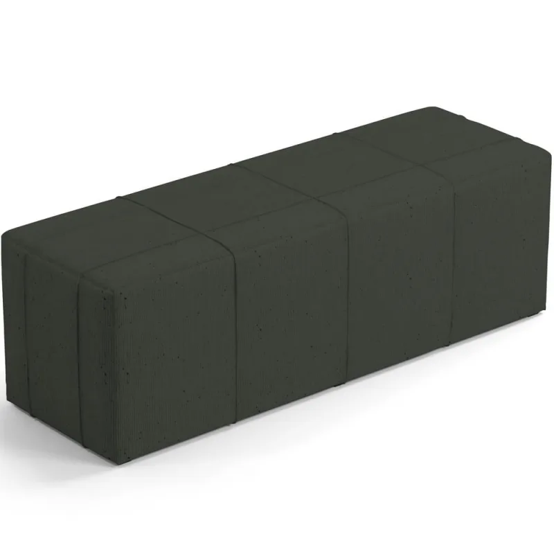 Puff Decorativo Living Sala de Estar 195 cm Roma W01 Linho Verde Musgo - Lyam - Lyam Decor - Móveis