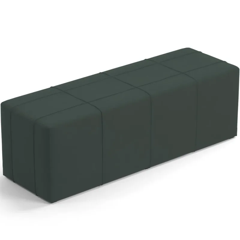 Puff Decorativo Living Sala de Estar 195 cm Roma W01 Suede Verde Musgo - Lyam - Lyam Decor - Móveis