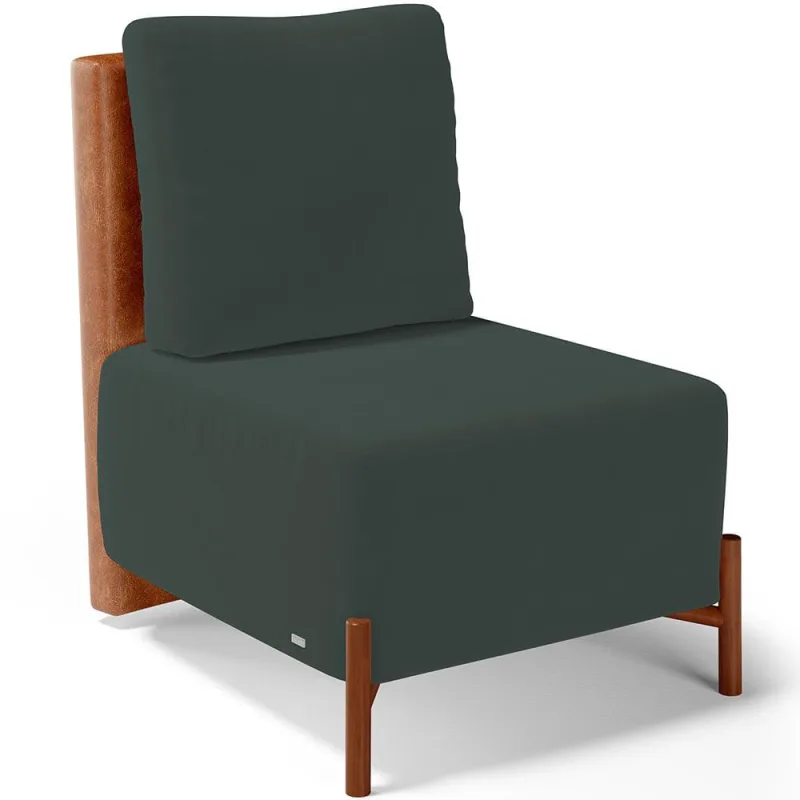 Poltrona Decorativa Sala de Estar Living Hungria L02 Couríssimo Camel Suede Verde Musgo - Lyam - Lyam Decor - Móveis
