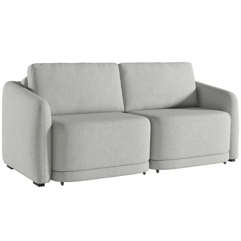 Sofá Cama para Sala de Estar 2 Lugares 176cm Montserrat K01 Linho Cinza - Lyam Decor - Lyam Decor